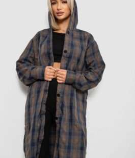 Кардиган женский в клетку, цвет бежевый, 257R233-6