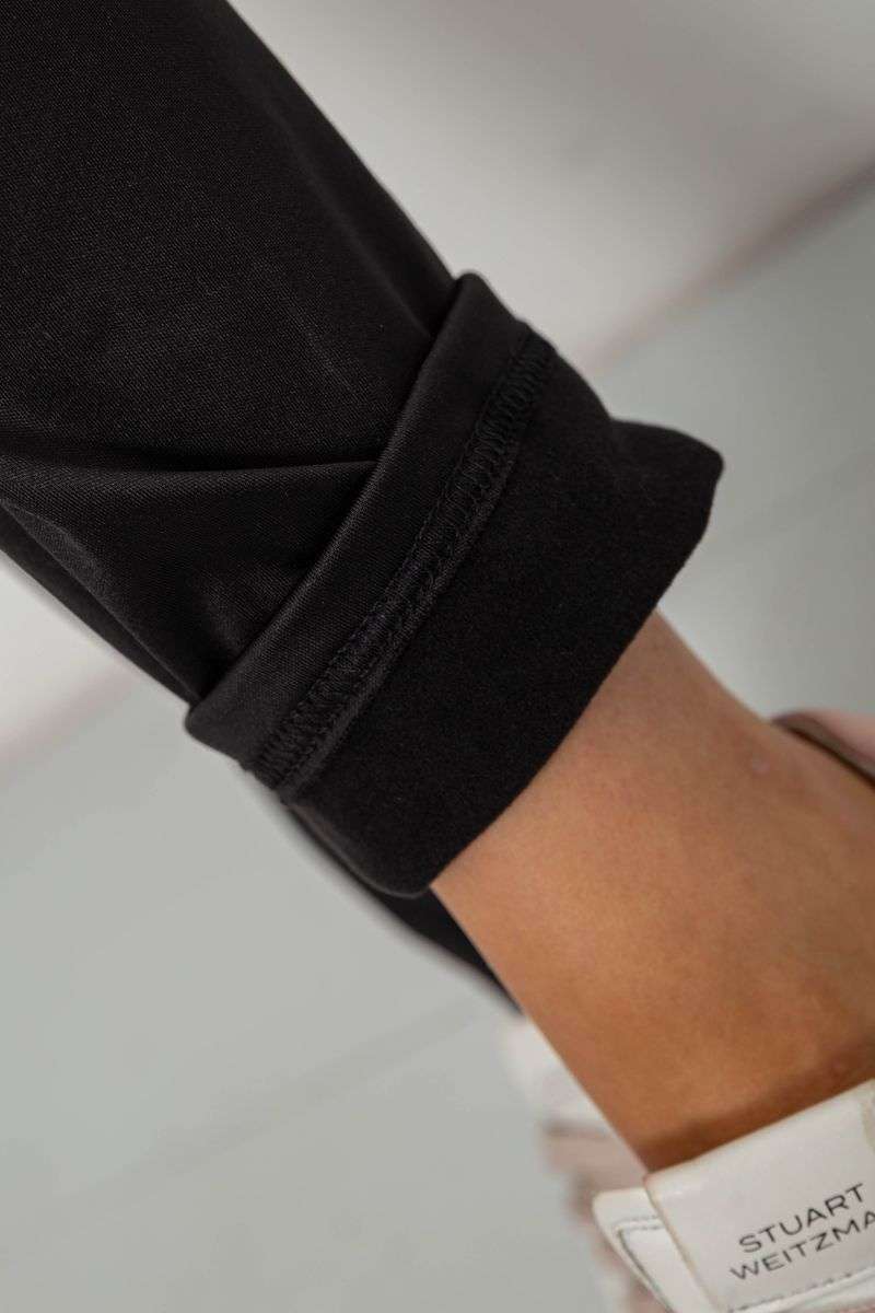 Лосины однотонные на флисе, цвет черный, 238R58412 — изображение 6