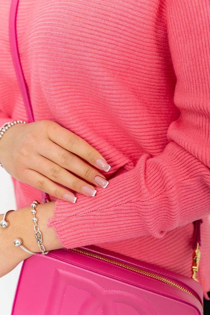 Кофта женская однотонная, цвет розовый, 244R2034 — изображение 5