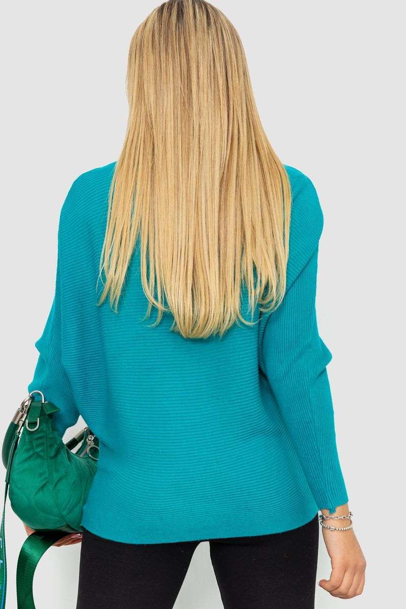 Кофта женская однотонная, цвет бирюзовый, 244R2034 — изображение 4