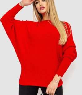 Кофта женская однотонная, цвет красный, 244R2034