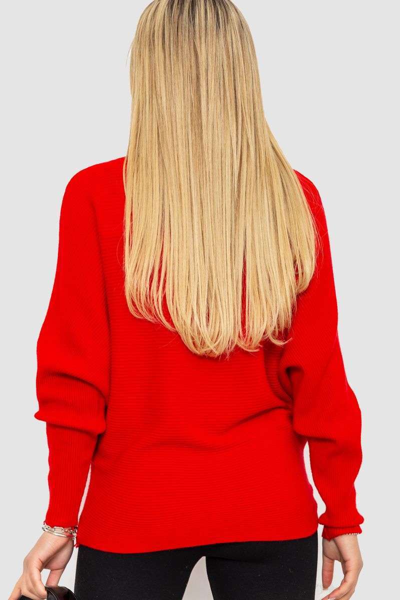 Кофта женская однотонная, цвет красный, 244R2034 — изображение 4
