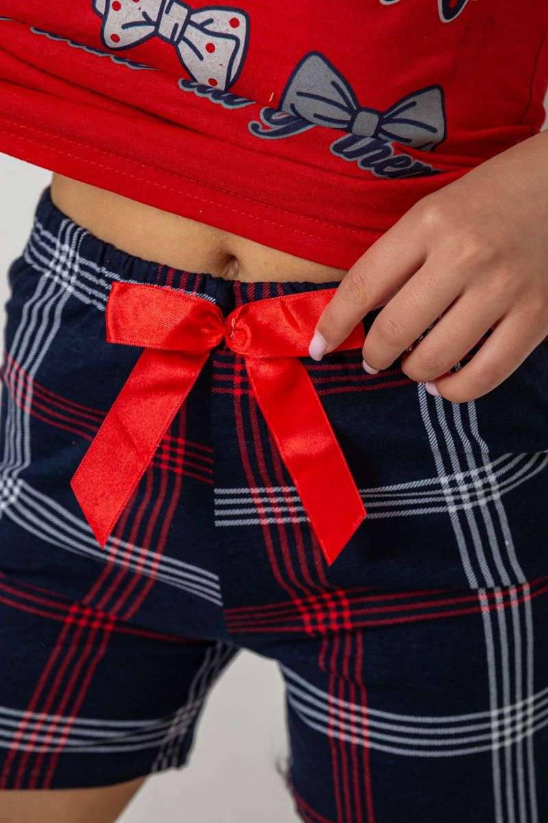 Пижама женская с принтом, цвет красный, 243R0148 — изображение 5