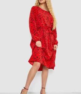 Платье с принтом софт, цвет красно-черный, 214R0226-8