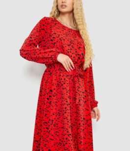 Платье с принтом софт, цвет красно-черный, 214R0226-8