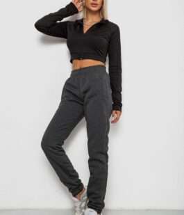 Спортивные штаны женские на флисе, цвет грифельный, 238R58641-2