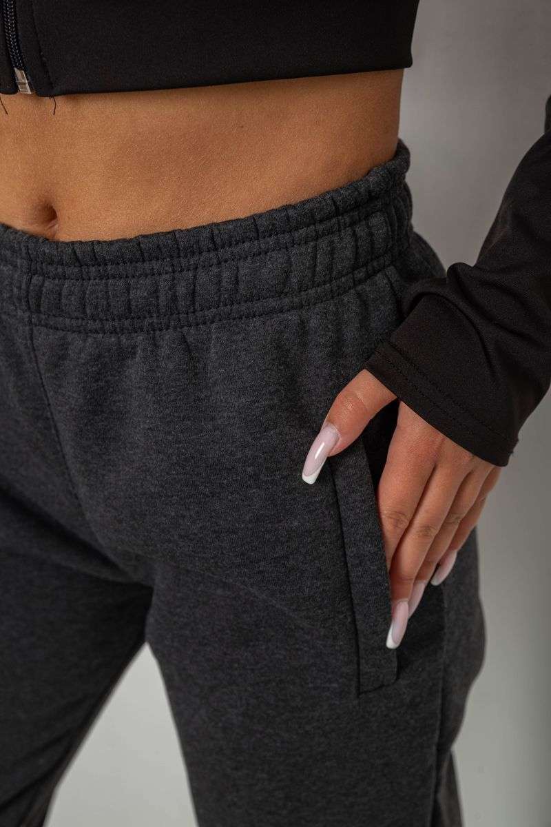 Спортивные штаны женские на флисе, цвет грифельный, 238R58641-2 — изображение 5