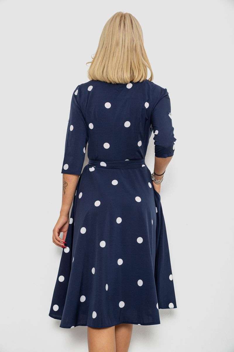 Платье софт с принтом в горох, цвет синий, 230R1011-6 — изображение 4