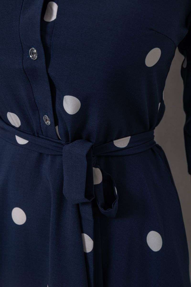 Платье софт с принтом в горох, цвет синий, 230R1011-6 — изображение 5