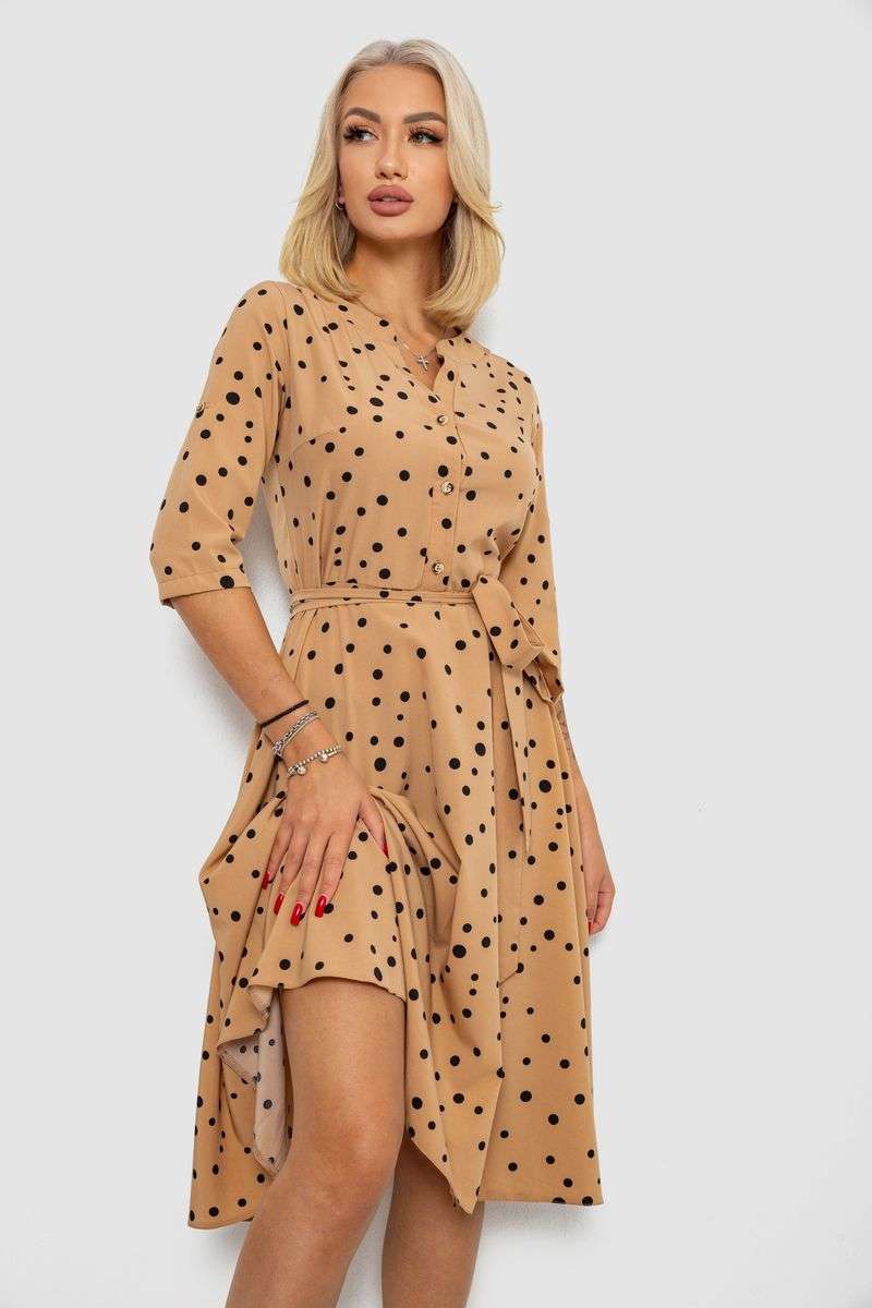 Платье софт с принтом в горох