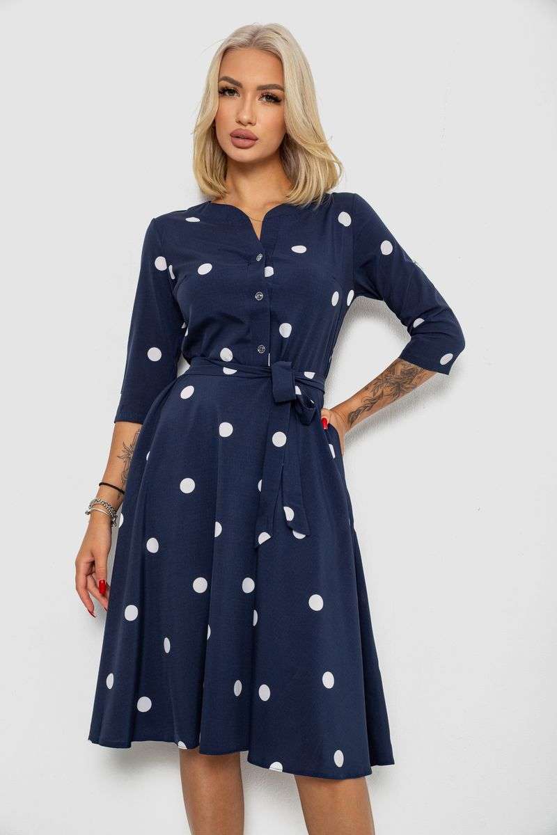 Платье софт с принтом в горох