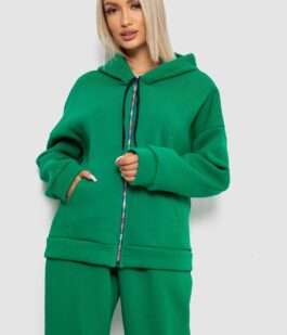 Спортивный костюм женский на флисе, цвет зеленый, 238R5715
