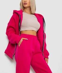 Спортивный костюм женский на флисе, цвет малиновый, 238R5715