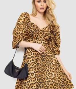 Платье с леопардовым принтом, цвет коричнево-черный, 172R989