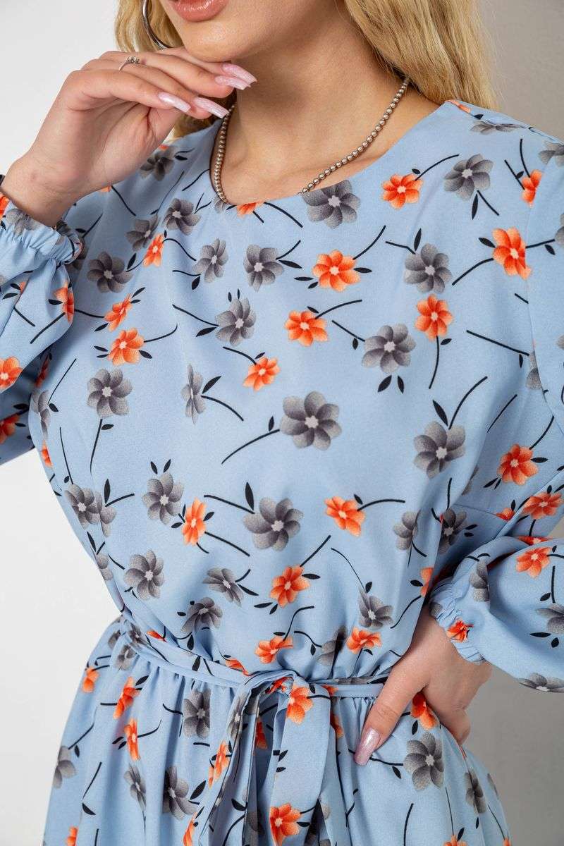 Платье с принтом софт, цвет джинс, 214R0226-4 — изображение 5