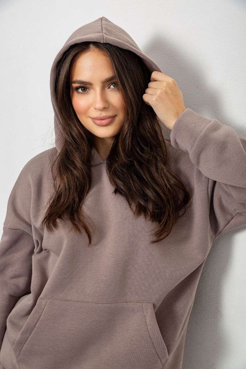 Спортивный костюм женский на флисе, цвет мокко, 257R85 — изображение 5