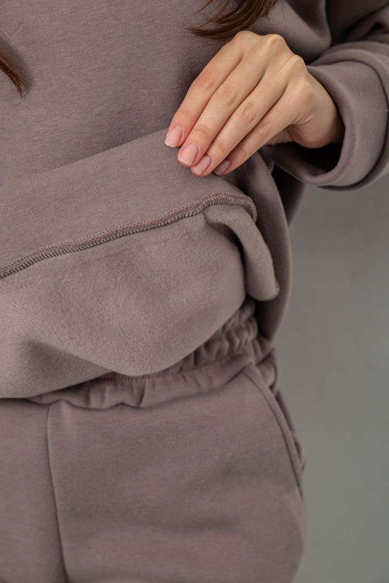 Спортивный костюм женский на флисе, цвет мокко, 257R85 — изображение 6