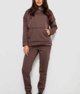 Спортивный костюм женский на флисе, цвет коричневый, 257R85