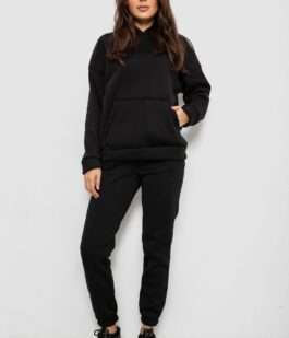 Спортивный костюм женский на флисе, цвет черный, 257R85