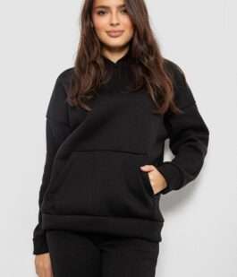 Спортивный костюм женский на флисе, цвет черный, 257R85