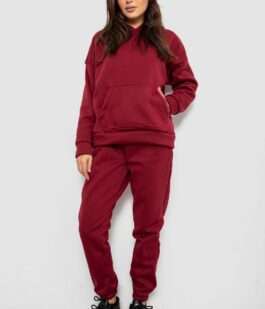 Спортивный костюм женский на флисе, цвет бордовый, 257R85