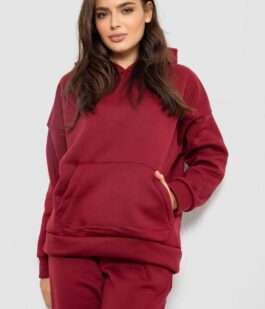 Спортивный костюм женский на флисе, цвет бордовый, 257R85