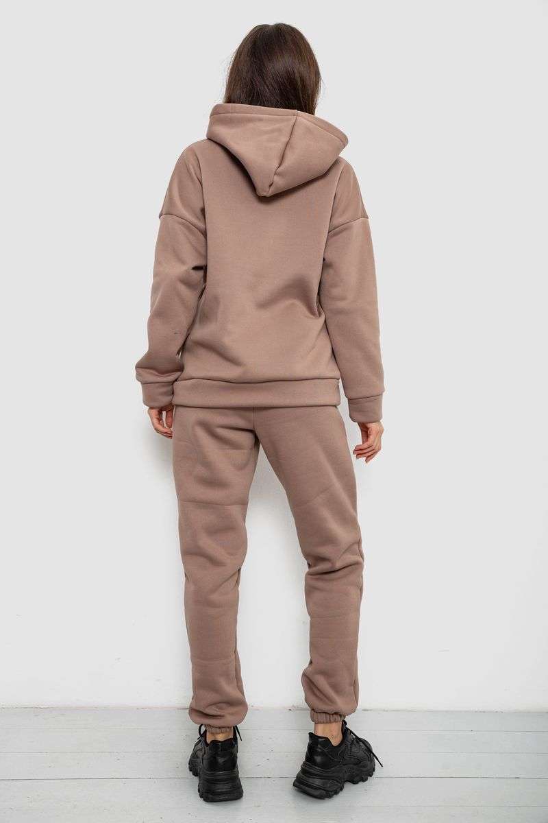 Спортивный костюм женский на флисе, цвет темно-бежевый, 257R85 — изображение 4