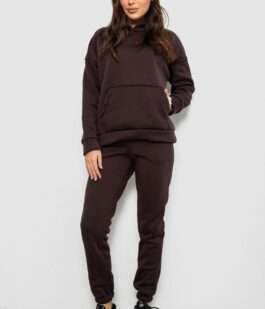 Спортивный костюм женский на флисе, цвет шоколадный, 257R85
