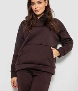 Спортивный костюм женский на флисе, цвет шоколадный, 257R85