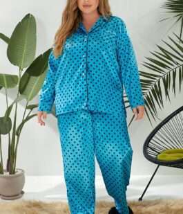 Пижама женская в горох, цвет голубой, 257R333