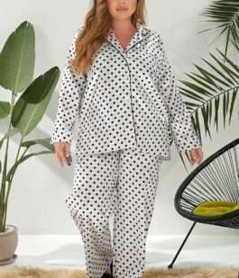 Пижама женская в горох, цвет молочный, 257R333