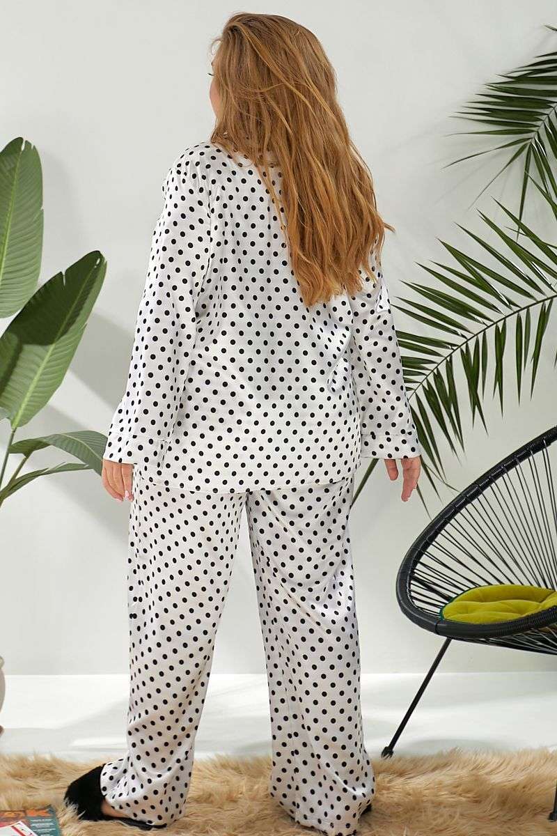 Пижама женская в горох, цвет молочный, 257R333 — изображение 4