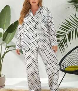 Пижама женская в горох, цвет молочный, 257R333