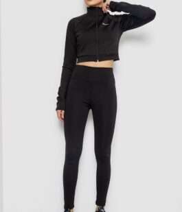 Лосины утепленные на флисе, цвет черный, 243R051