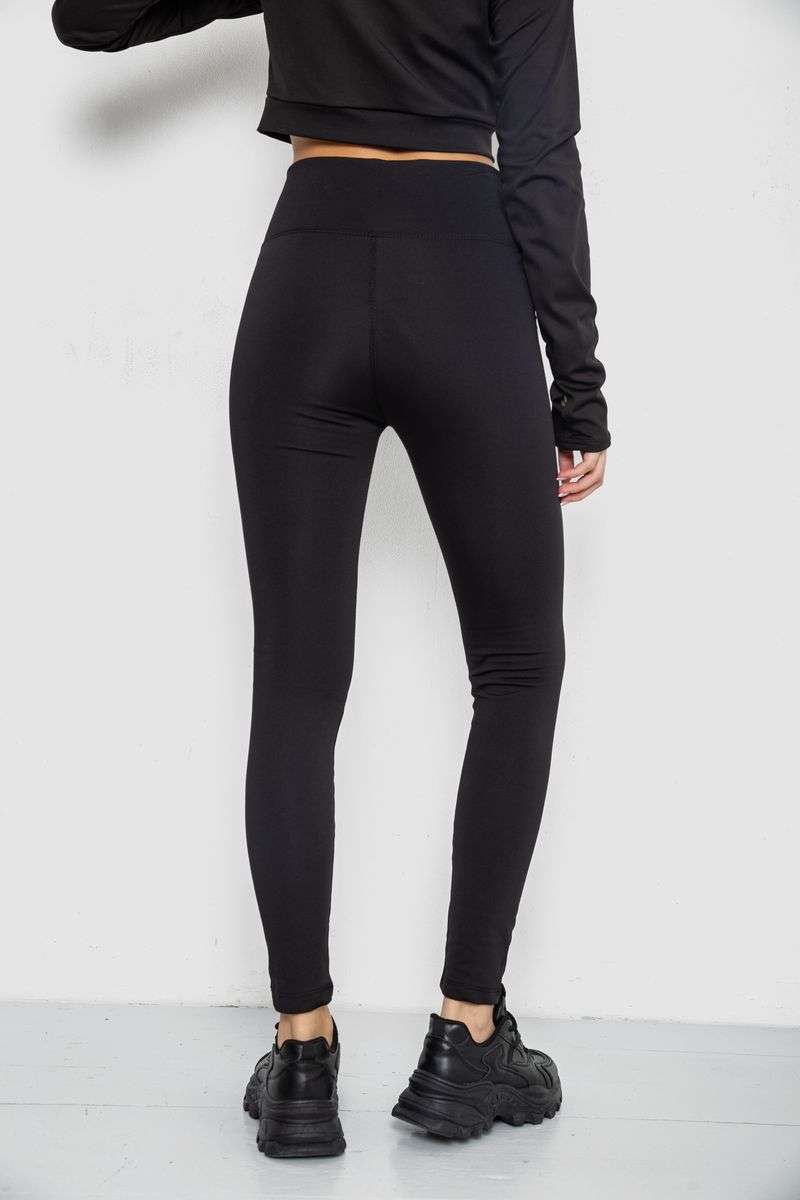 Лосины утепленные на флисе, цвет черный, 243R051 — изображение 4