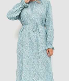 Платье свободного кроя шифоновое, цвет светло-бирюзовый, 204R701