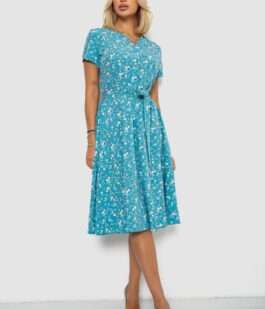 Платье софт с принтом, цвет бирюзовый, 230R1111