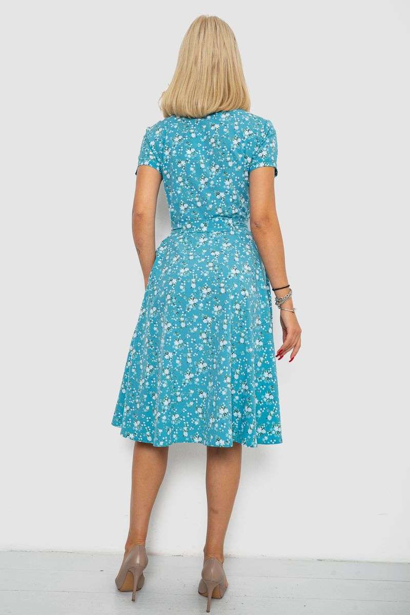 Платье софт с принтом, цвет бирюзовый, 230R1111 — изображение 4