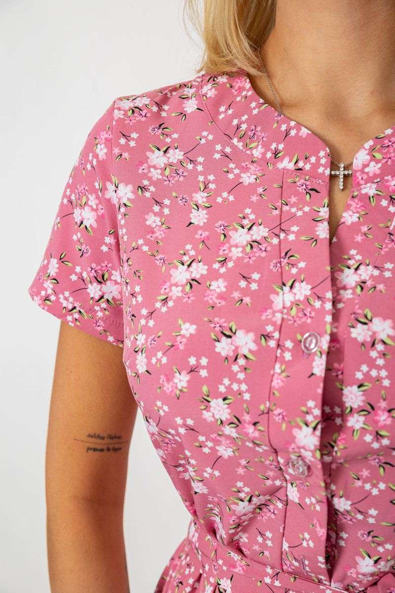 Платье софт с принтом, цвет пудровый, 230R1111 — изображение 5