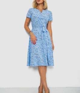 Платье софт с принтом, цвет голубой, 230R1111