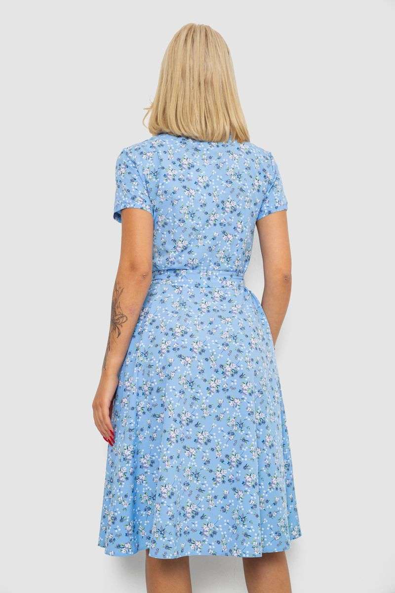 Платье софт с принтом, цвет голубой, 230R1111 — изображение 4