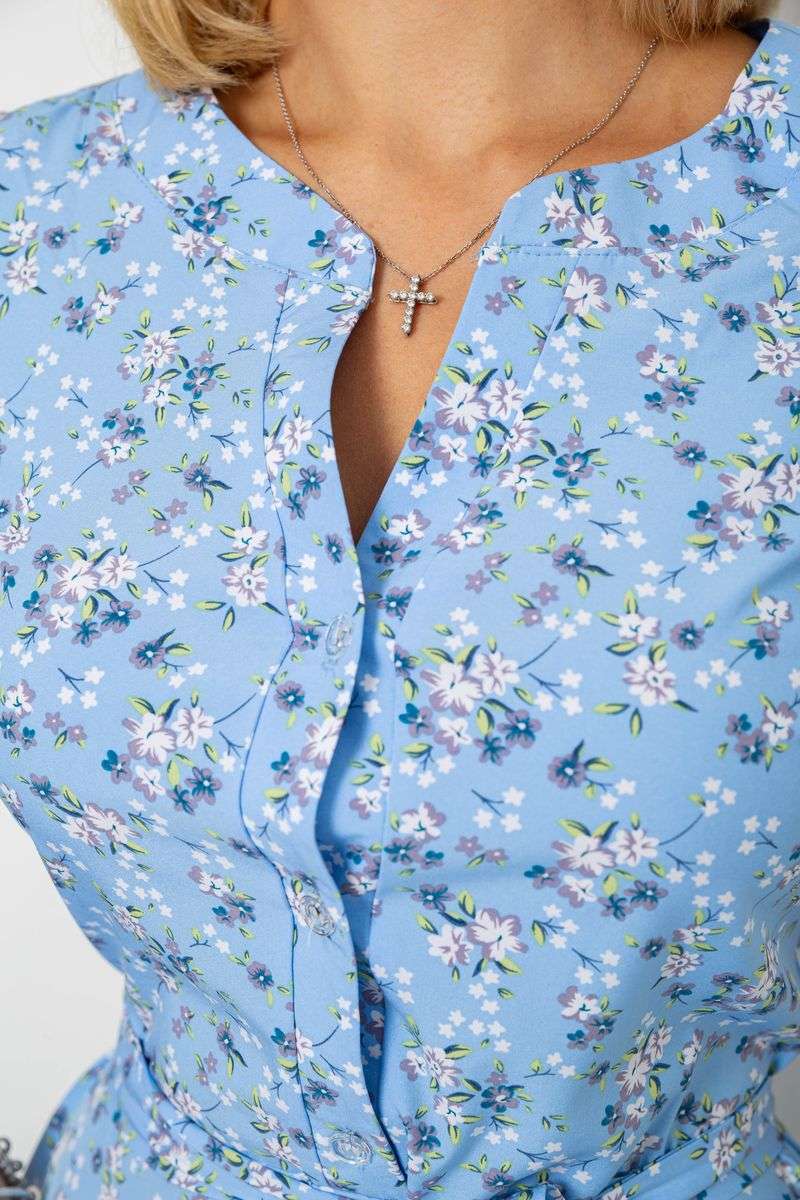 Платье софт с принтом, цвет голубой, 230R1111 — изображение 5