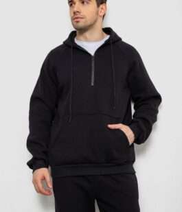 Спортивный костюм мужской из турецкой трехнити на флисе., цвет черный, 238R166