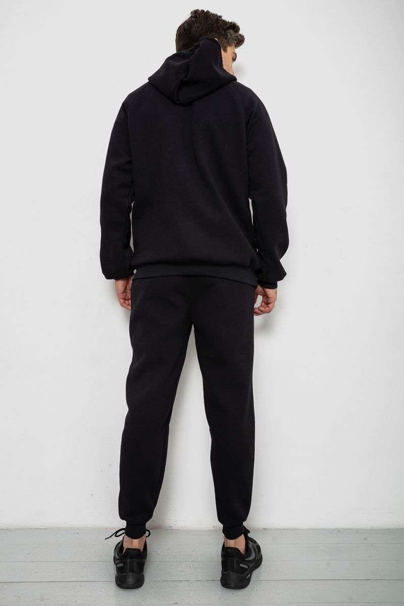 Спортивный костюм мужской из турецкой трехнити на флисе., цвет черный, 238R166 — изображение 4