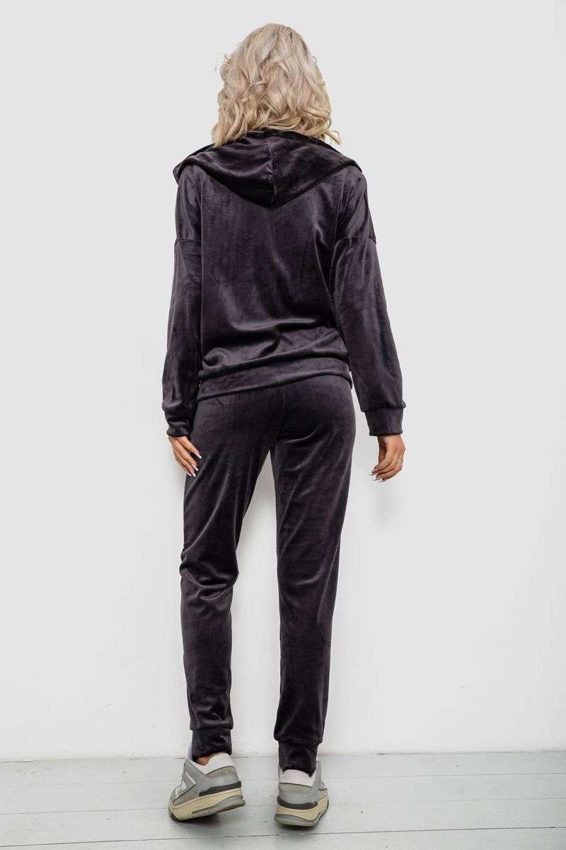 Спортивный костюм женский велюровый, цвет чернильный, 257R4119 — изображение 4
