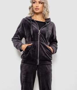 Спортивный костюм женский велюровый, цвет чернильный, 257R4119