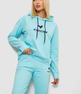 Спортивный костюм женский двухнитка, цвет голубой, 214R1419-007