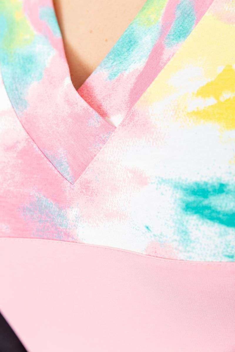 Свитшот женский трехцветный, цвет мятно-розовый, 102R5138 — изображение 5