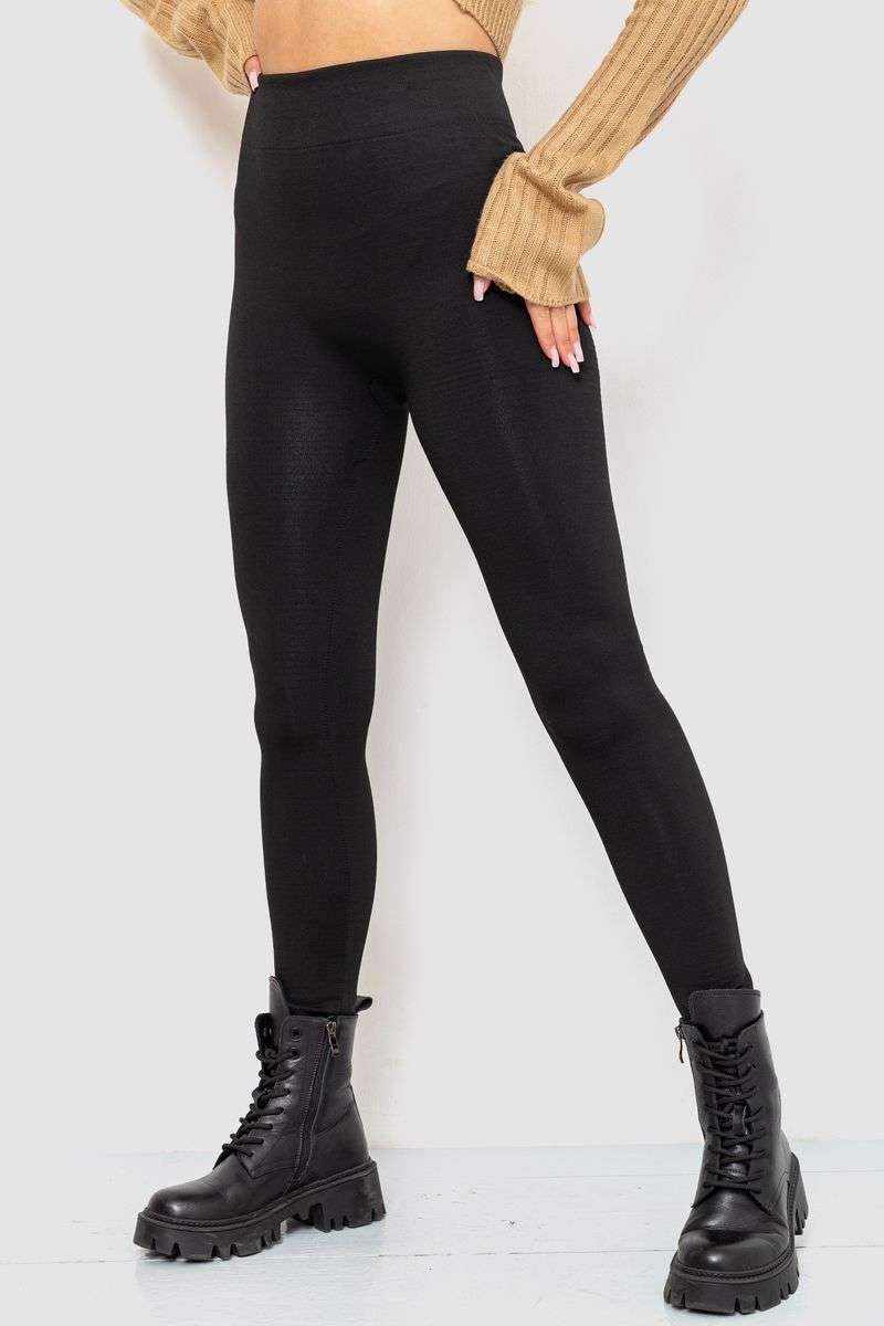 Лосины бесшовные на флисе, цвет черный, 139R822 — изображение 4