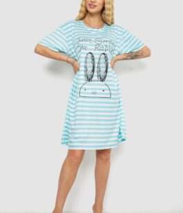 Ночная рубашка, цвет бело-бирюзовый, 238R335-7